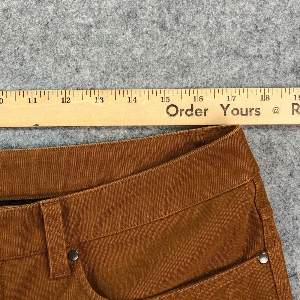 Lululemon Mens Canvas Pants 34x34 Brown Chino Slim Leg Stretch Athletic Pocket